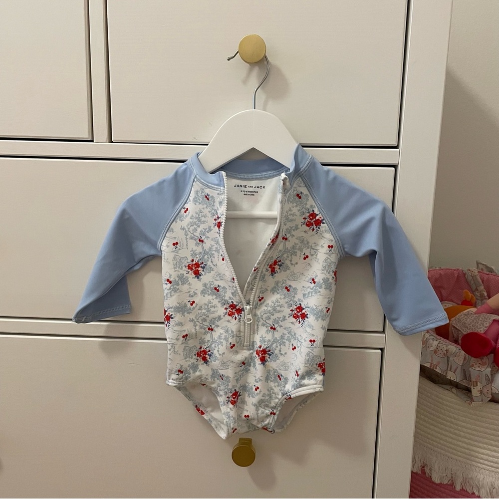 Janie and Jack Floral Rashguard Size 3-6 Months